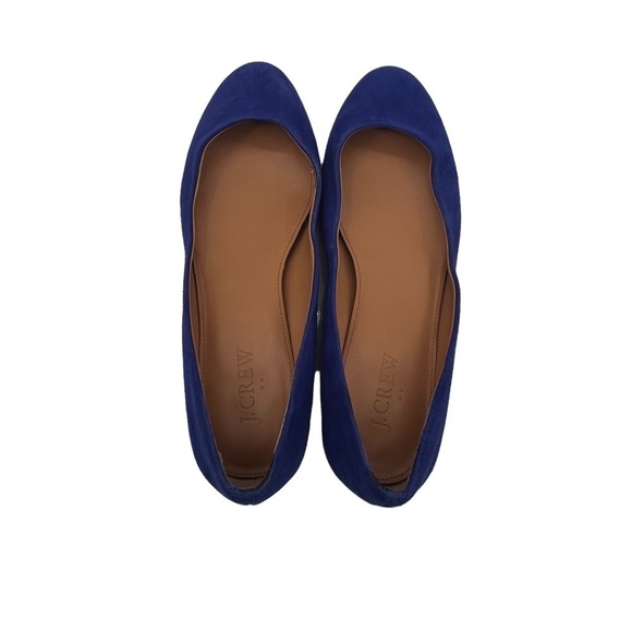 J. Crew Blue Suede Block Heel Ballet Flats Size 6 Women’s - Picture 5 of 9